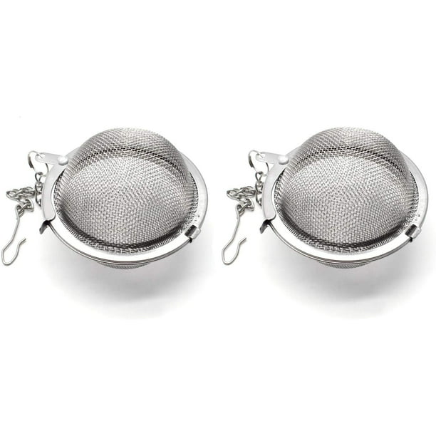 2X Tea Strainer Mesh Ball Tea Infusers with Extended Chain Brew Loose Tea Spices 
